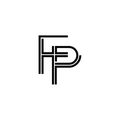 FP monogram logo design letter text name symbol monochrome logotype alphabet character simple logo