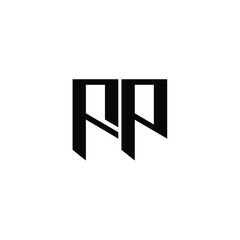 FP monogram logo design letter text name symbol monochrome logotype alphabet character simple logo