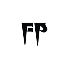 FP monogram logo design letter text name symbol monochrome logotype alphabet character simple logo