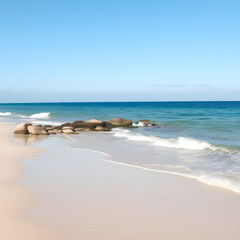 Una encantadora imagen de una playa muy serena y tranquila
