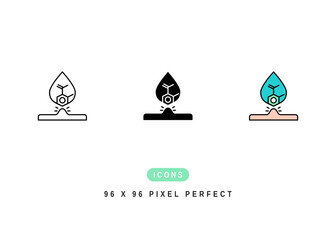 Salicylic Acid Icon. Phenolic Molecular Formula Symbol Stock Illustration. Vector Line Icons For UI Web Design And Presentation