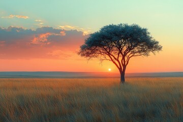 Fototapeta premium Solitary Tree at Sunset