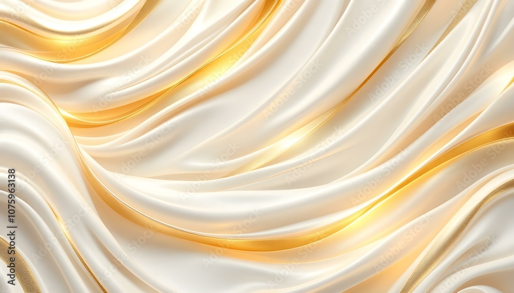 Poster abstract geometric shape white gold background with light and shadow 3d layered for presentation des