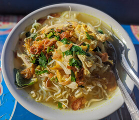 typical Indonesian soto food 
