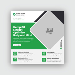 Hemp product social media post template design