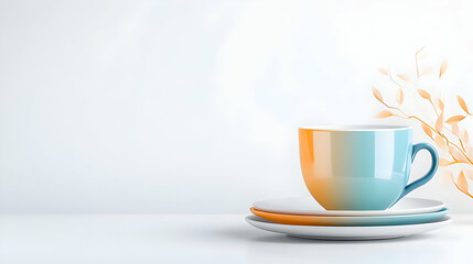 Obraz premium Plastic tableware on white background