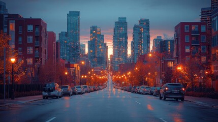 Fototapeta premium Cityscape at Dusk