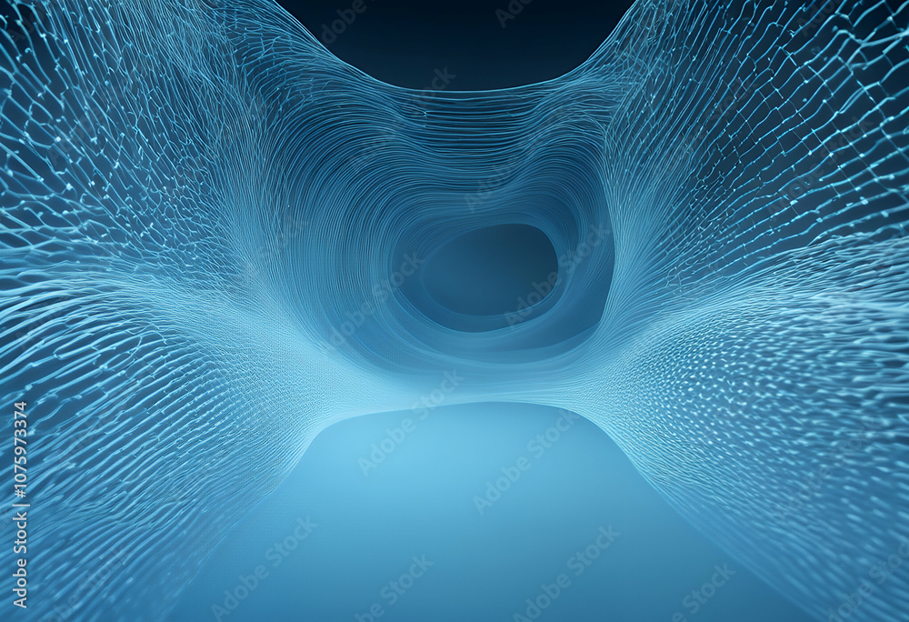 Wall mural shape abstract 3d big energy particles curve datum wave futuristic creative three colourful computer