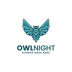 Owl Color Simple Mascot Logo