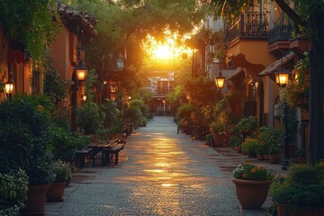 Fototapeta premium Golden Hour Street
