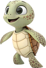 Fototapeta premium Cute Sea turtle clipart perfect for kids' projects and playful designs. 