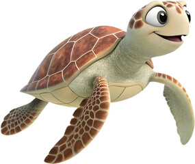 Naklejka premium Cute Sea turtle clipart perfect for kids' projects and playful designs. 