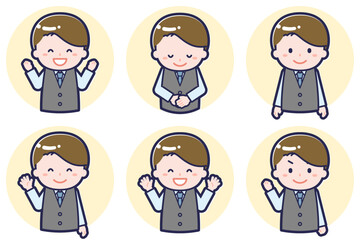 男性販売員のポーズセット_02