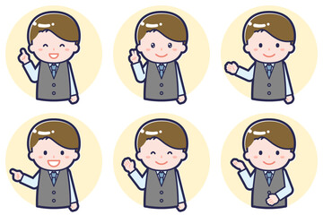 男性販売員のポーズセット_03