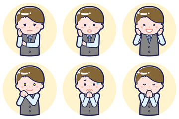 男性販売員のポーズセット_04