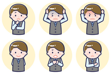 男性販売員のポーズセット_05