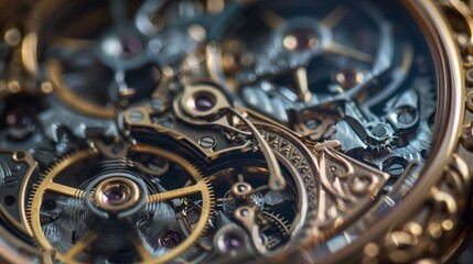 Intricate Clockwork: A Close-up of a Mechanical Watch