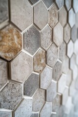 Fototapeta premium Captivating Honeycomb Inspired Tile Wall in Luxury Bathroom