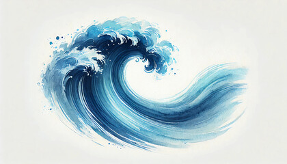 Dynamic blue watecolor wave design wallpaper background