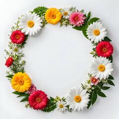 Obraz premium Flowers Circle Border Copy Space Area