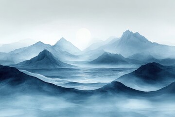 Fototapeta premium Misty Mountain Range