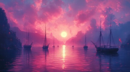 Fototapeta premium Sailing into the Sunset