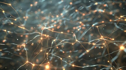 Abstract Network of Glowing Lines