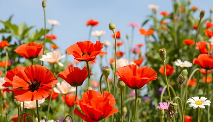 Obraz premium field of red poppies