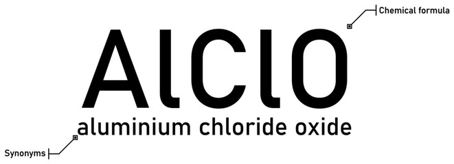 Aluminium chloride oxide chemical formula and synonyms with callout titles
