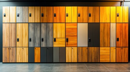 Modern Gym Lockers in Wood and Metal Finish