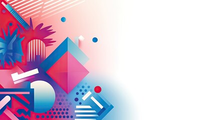 Abstract geometric design featuring vibrant colors and dynamic shapes, perfect for creative projects, backgrounds, and modern art concepts in digital media.