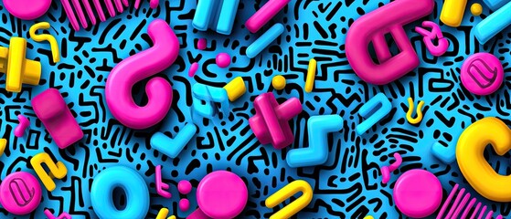 Vibrant Abstract Background with Colorful Geometric Shapes and Patterns for Creative Projects and Modern Designs