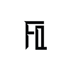 FQ monogram logo design letter text name symbol monochrome logotype alphabet character simple logo