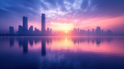 Fototapeta premium City Skyline Sunrise