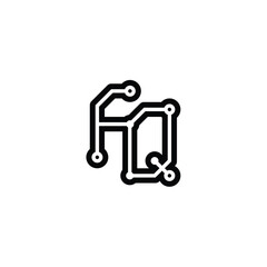 FQ monogram logo design letter text name symbol monochrome logotype alphabet character simple logo