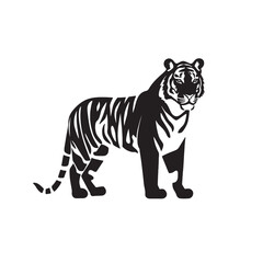 Naklejka premium silhouette vector black illustration a tiger