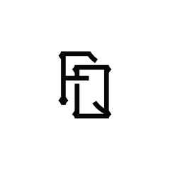 FQ monogram logo design letter text name symbol monochrome logotype alphabet character simple logo