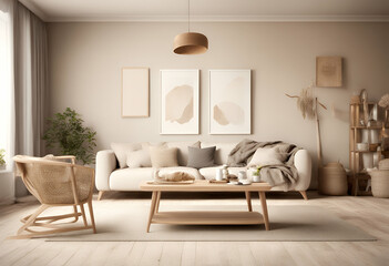 house interior natural couch generative apartment floor decorated template rendering plant rustic pastel empty farmhouse dimensional mock home furniture armchair design lifestyle wood scandinavian  