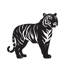 Naklejka premium Silhouette of a tiger vector illustration 