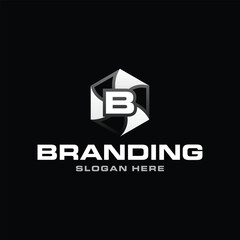 Letter B Hexagon Modern Geometric Simple Icon Creative Design Logo