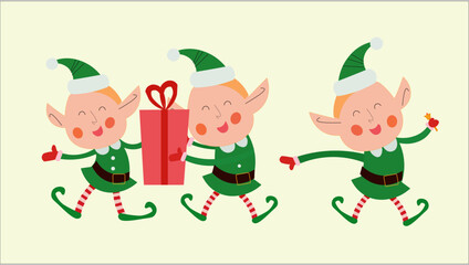 chritsmas gifts cartoon illustration vector