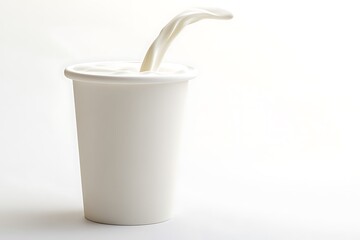 pouring milk into a cup