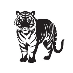 Naklejka premium Tiger pose vector silhouette flat style