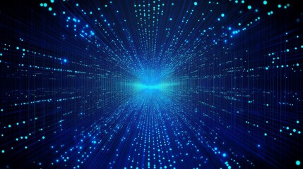 Fototapeta premium Dark Blue Grid Pattern with Futuristic Tech Vibes and Dreamy Atmosphere