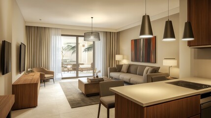 Fototapeta premium Modern Open-Plan Apartment Interior Design