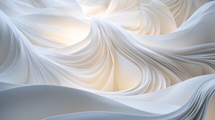 Obraz premium Flowing Curves of Illuminated Abstract Shapes in Soft,Serene Composition