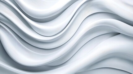 Minimalist White Abstract Design with Smooth Curved Surfaces and Elegant Fluid Patterns