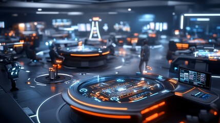 Futuristic Casino Space with Holographic Features