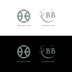 BB minimalist and classic logo set design. BB monogram circle shape vector. BB unique design.