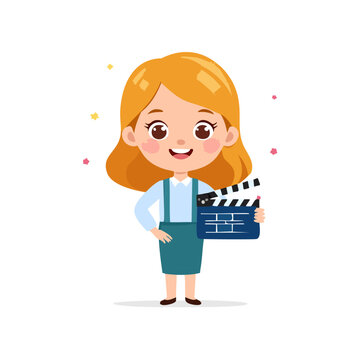 Film Director Cute Worker Work Job Profession Professional Occupation Cartoon Character

